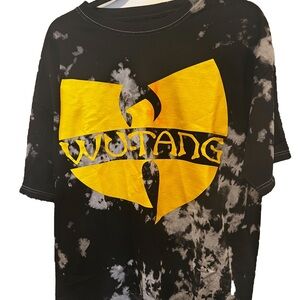 Wu Tang Clan Black Bleach Splatter Tie Dye Shirt Men Large Official Band Rap
